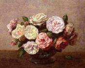 Bowl of Roses - 亨利·方丹·拉图尔